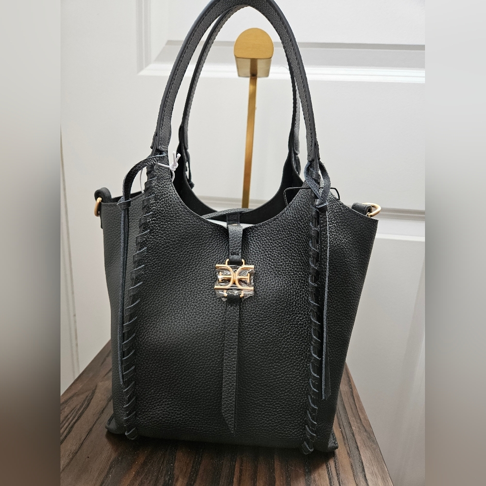 Sam Edelman Sylvia Small Crossbody Bag In Black W/ Whipstitch